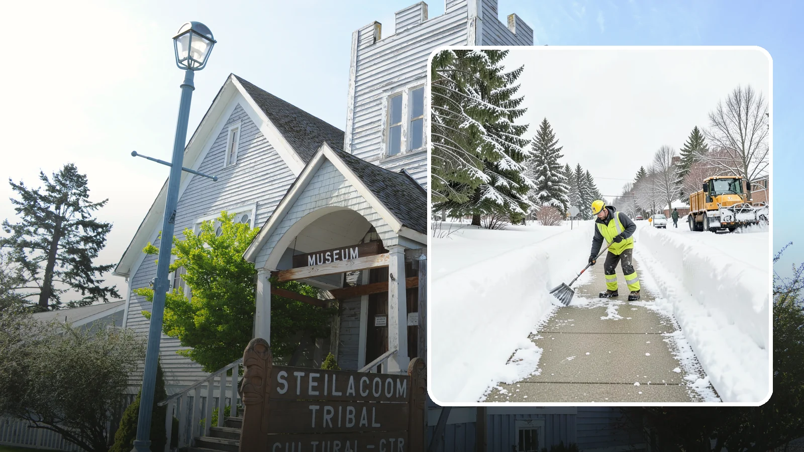Trail Snow Removal in Steilacoom, Pierce County, WA - Clearing of paved and soft-surface trails on campuses, parks, and HOAs so pedestrians keep a safe route in the snow.