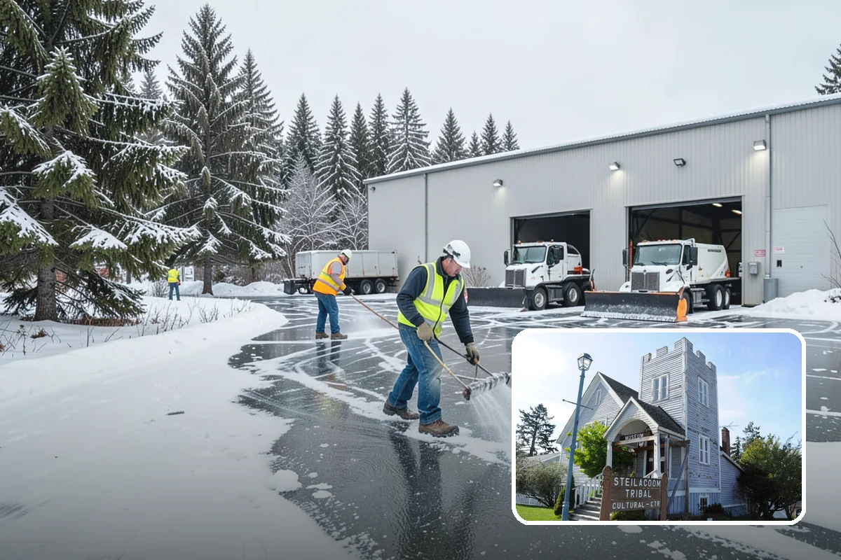 Trail Snow Removal in Steilacoom, Pierce County, WA - Restores safe pedestrian routes through shaded greenbelts