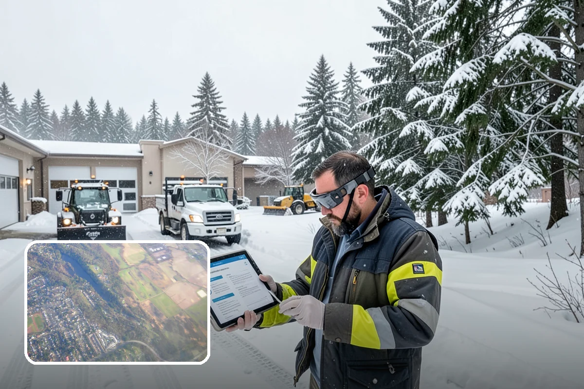 Transit Center Snow Removal in Algona, King County, WA - Bus bays and boarding islands cleared first