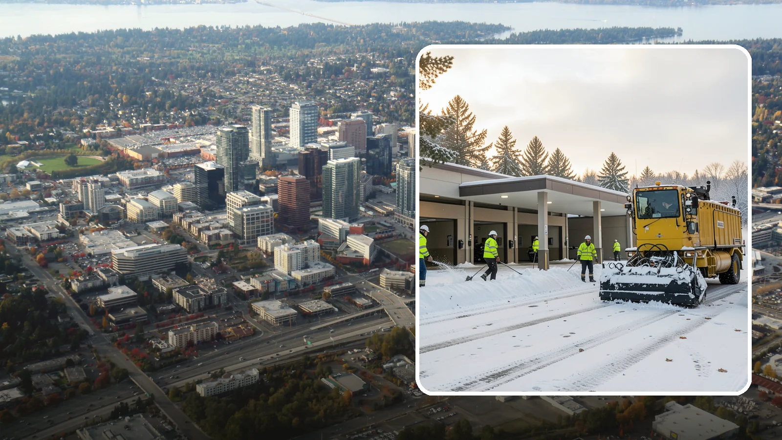 Transit Center Snow Removal in Bellevue, King County, WA - Keep buses loading and riders safe by clearing transit bays, boarding platforms, and passenger walkways before the morning...