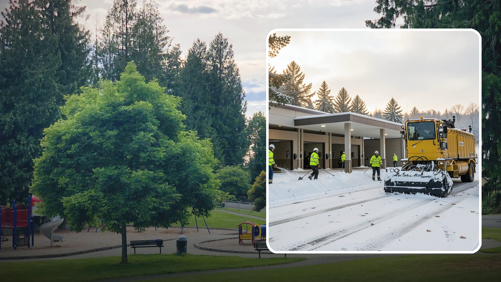 Transit Center Snow Removal in Bonney Lake, Pierce County, WA - Keep buses loading and riders safe by clearing transit bays, boarding platforms, and passenger walkways before the morning...