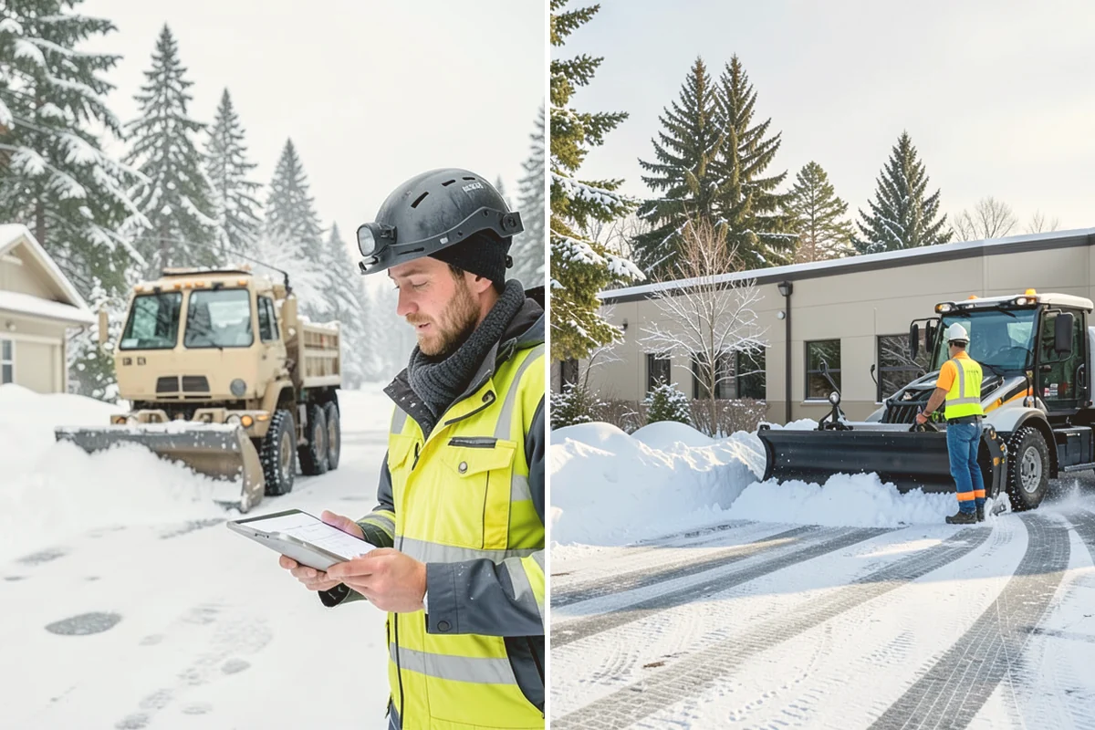 Transit Center Snow Removal in Bothell, King County, WA - Map bus bays, boarding islands, and rider walkways