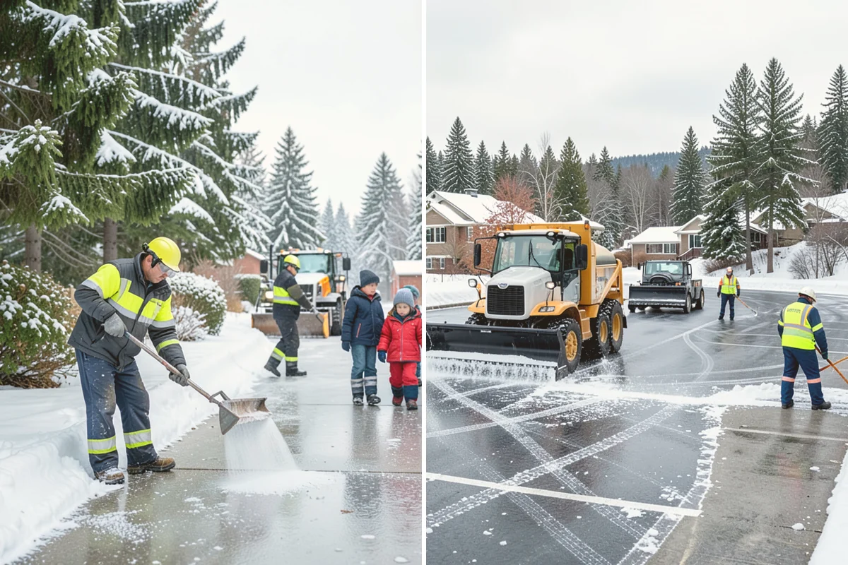 Transit Center Snow Removal in Brier, Snohomish County, WA - Map bus bays, boarding islands, and rider walkways