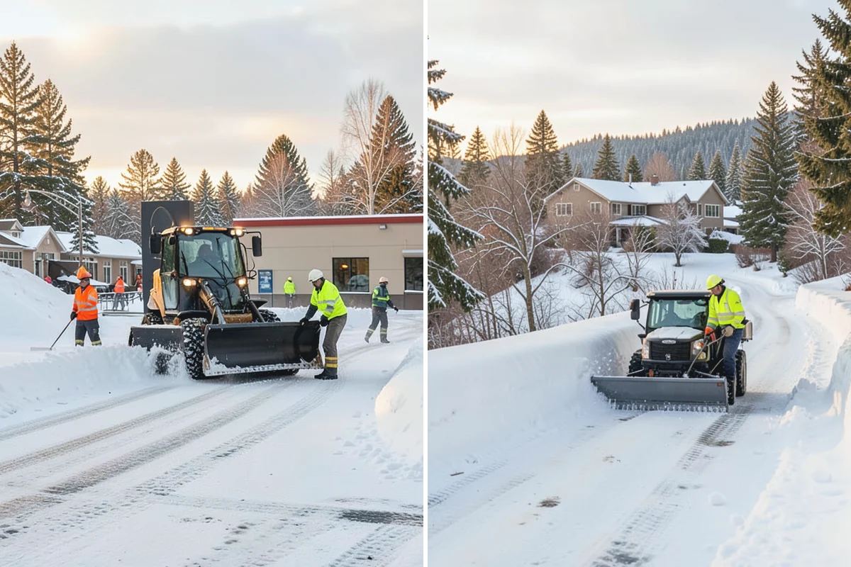 Transit Center Snow Removal in Buckley, Pierce County, WA - Map bus bays, boarding islands, and rider walkways