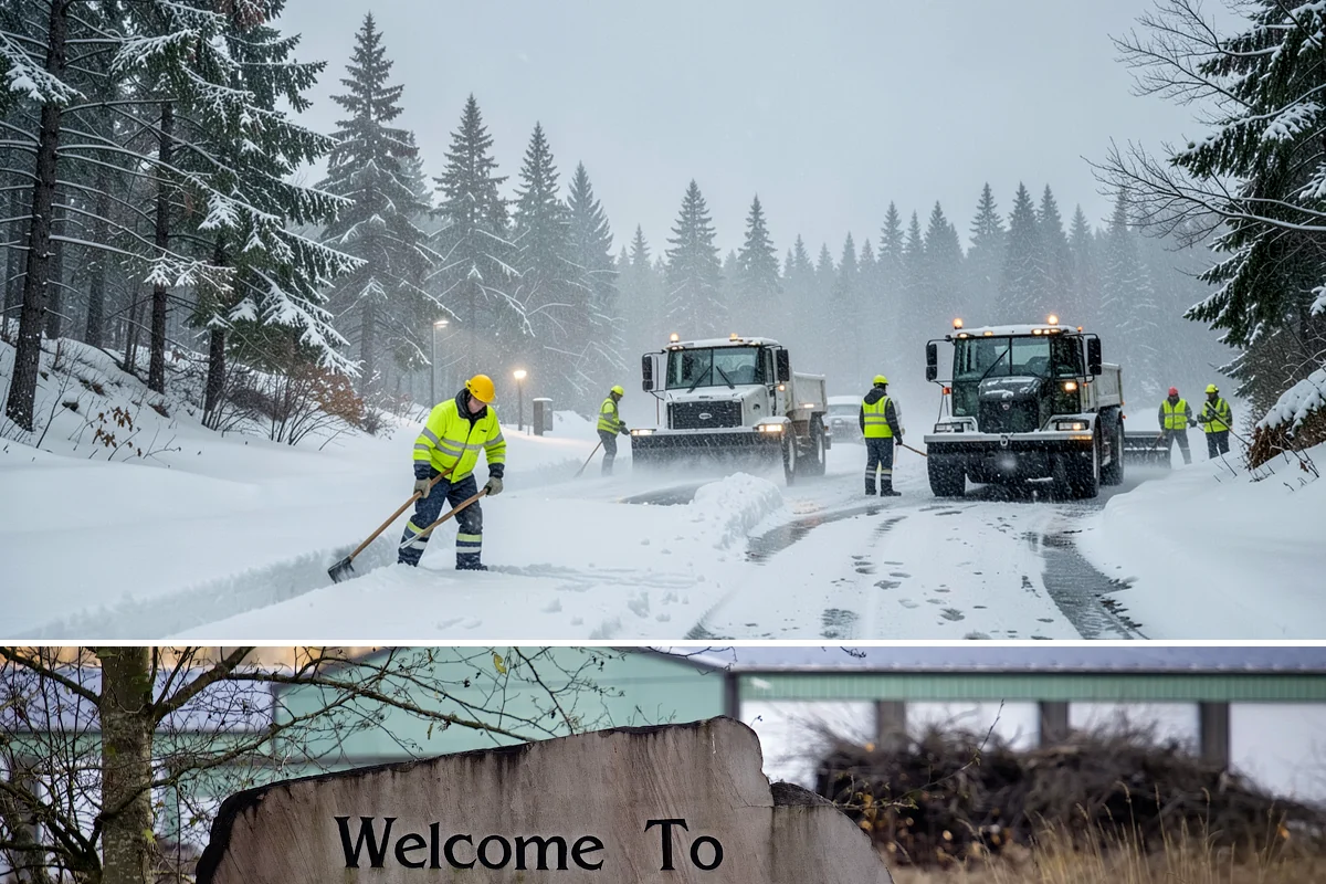 Transit Center Snow Removal in Buckley, Pierce County, WA - Transit demand peaks December through February around morning-rush freeze conditions.