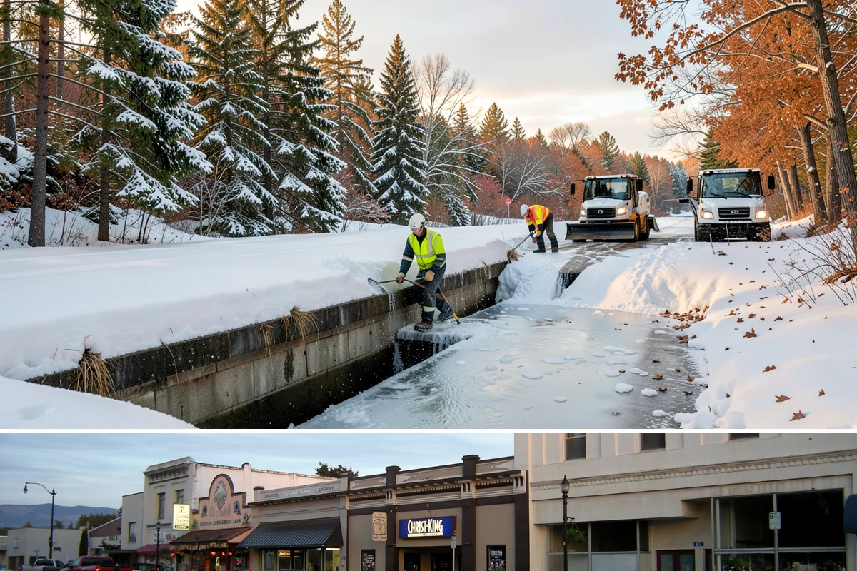 Transit Center Snow Removal in Burlington, Skagit County, WA - Transit demand peaks December through February around morning-rush freeze conditions.