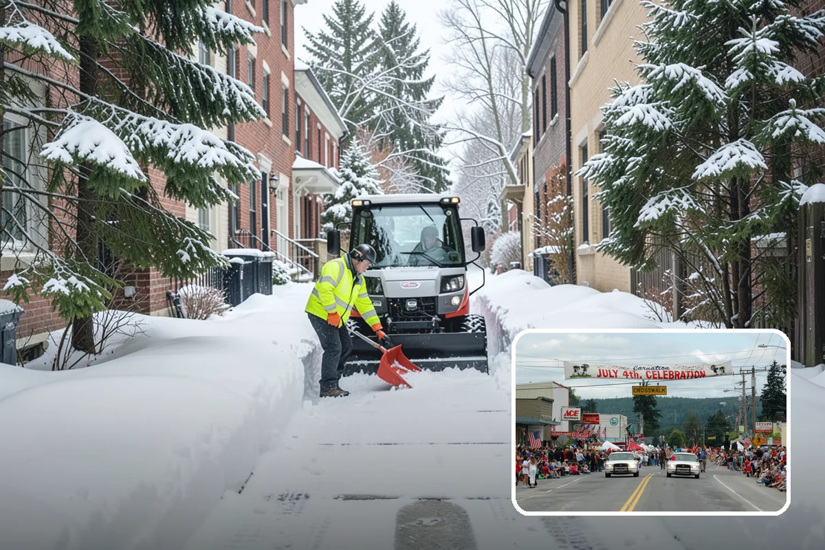 Transit Center Snow Removal in Carnation, King County, WA - Bus bays and boarding islands cleared first
