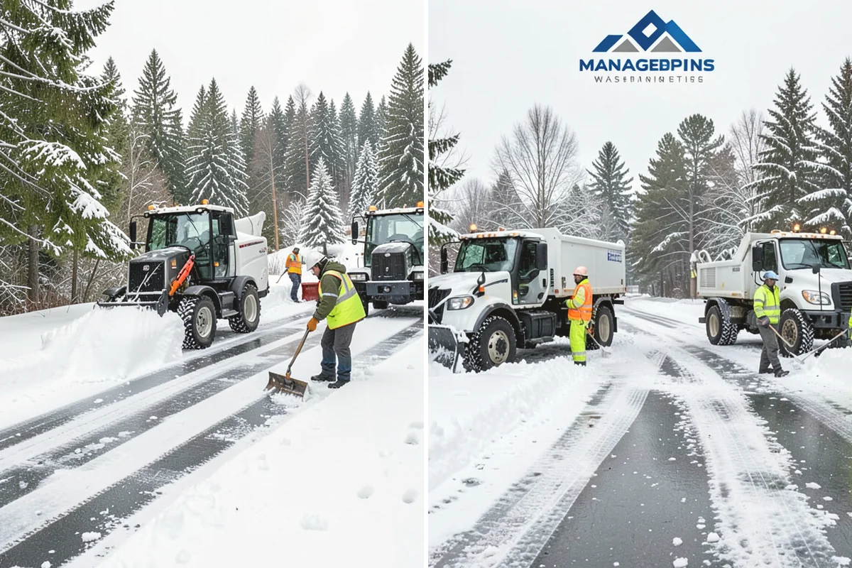 Transit Center Snow Removal in Carnation, King County, WA - Map bus bays, boarding islands, and rider walkways