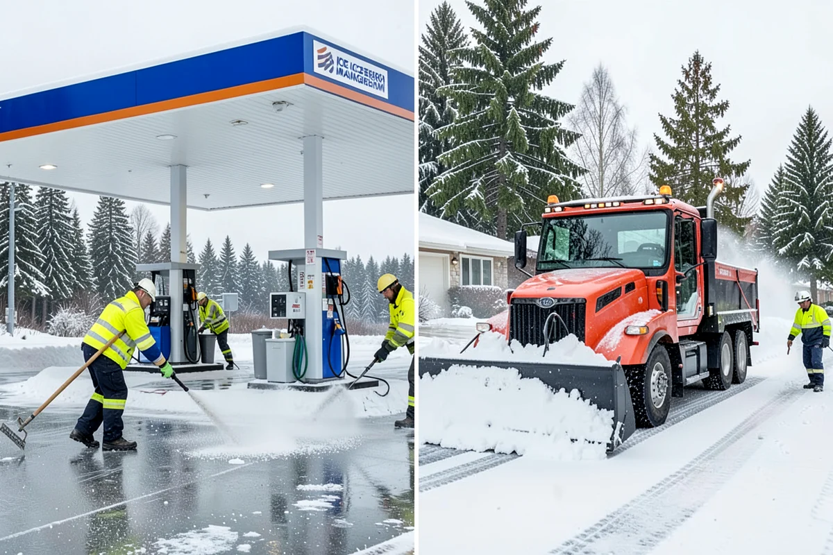 Transit Center Snow Removal in Clyde Hill, King County, WA - Map bus bays, boarding islands, and rider walkways