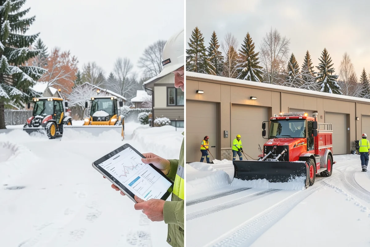 Transit Center Snow Removal in Duvall, King County, WA - Map bus bays, boarding islands, and rider walkways