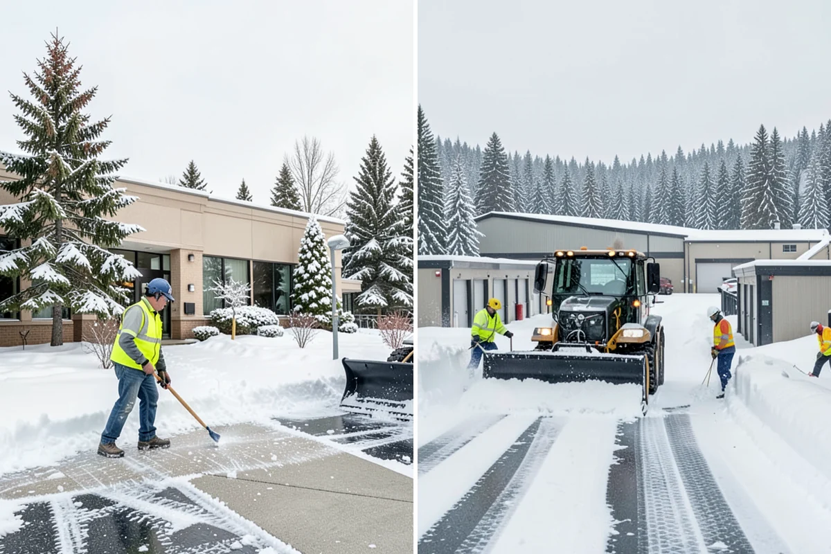 Transit Center Snow Removal in Enumclaw, King County, WA - Map bus bays, boarding islands, and rider walkways