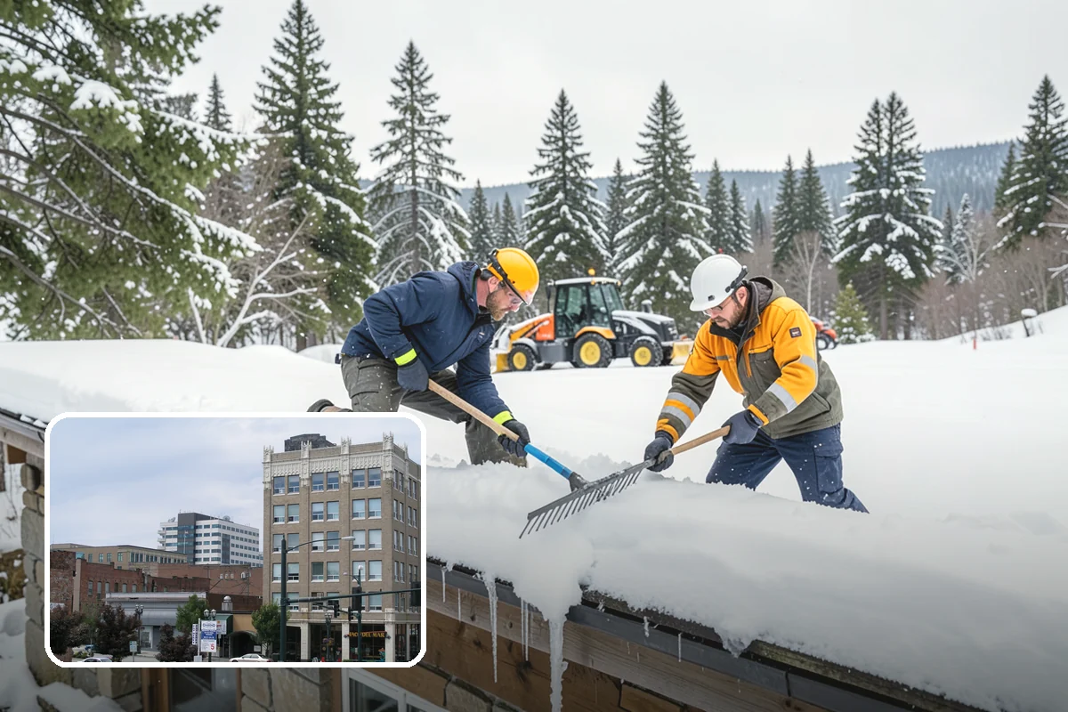 Transit Center Snow Removal in Everett, Snohomish County, WA - Bus bays and boarding islands cleared first