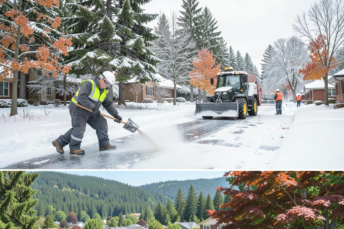 Transit Center Snow Removal in Index, Snohomish County, WA - Transit demand peaks December through February around morning-rush freeze conditions.