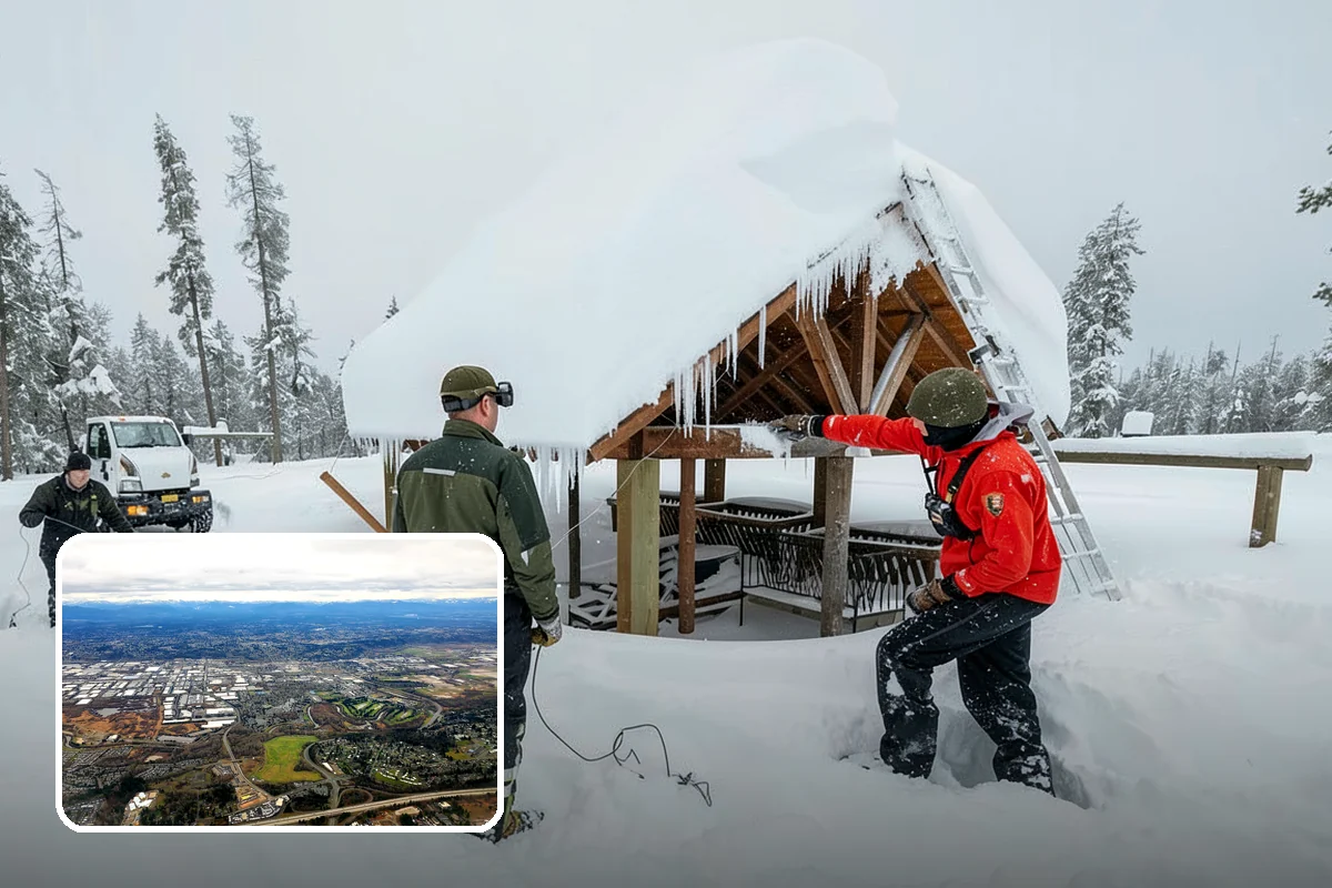 Transit Center Snow Removal in Kent, King County, WA - Bus bays and boarding islands cleared first