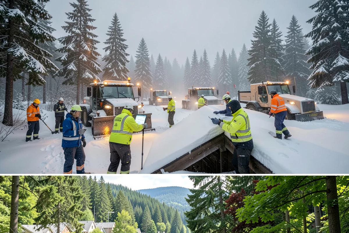 Transit Center Snow Removal in Lake Forest Park, King County, WA - Transit demand peaks December through February around morning-rush freeze conditions.