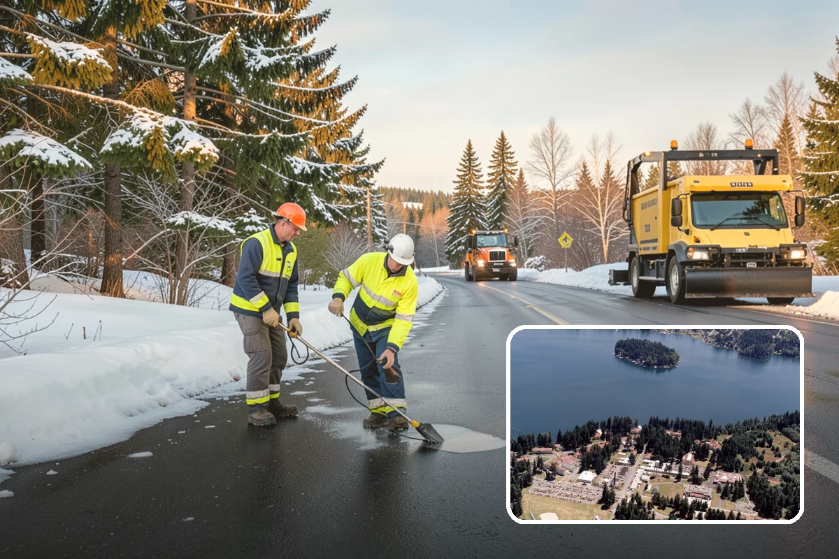 Transit Center Snow Removal in Lakewood, Pierce County, WA - Bus bays and boarding islands cleared first
