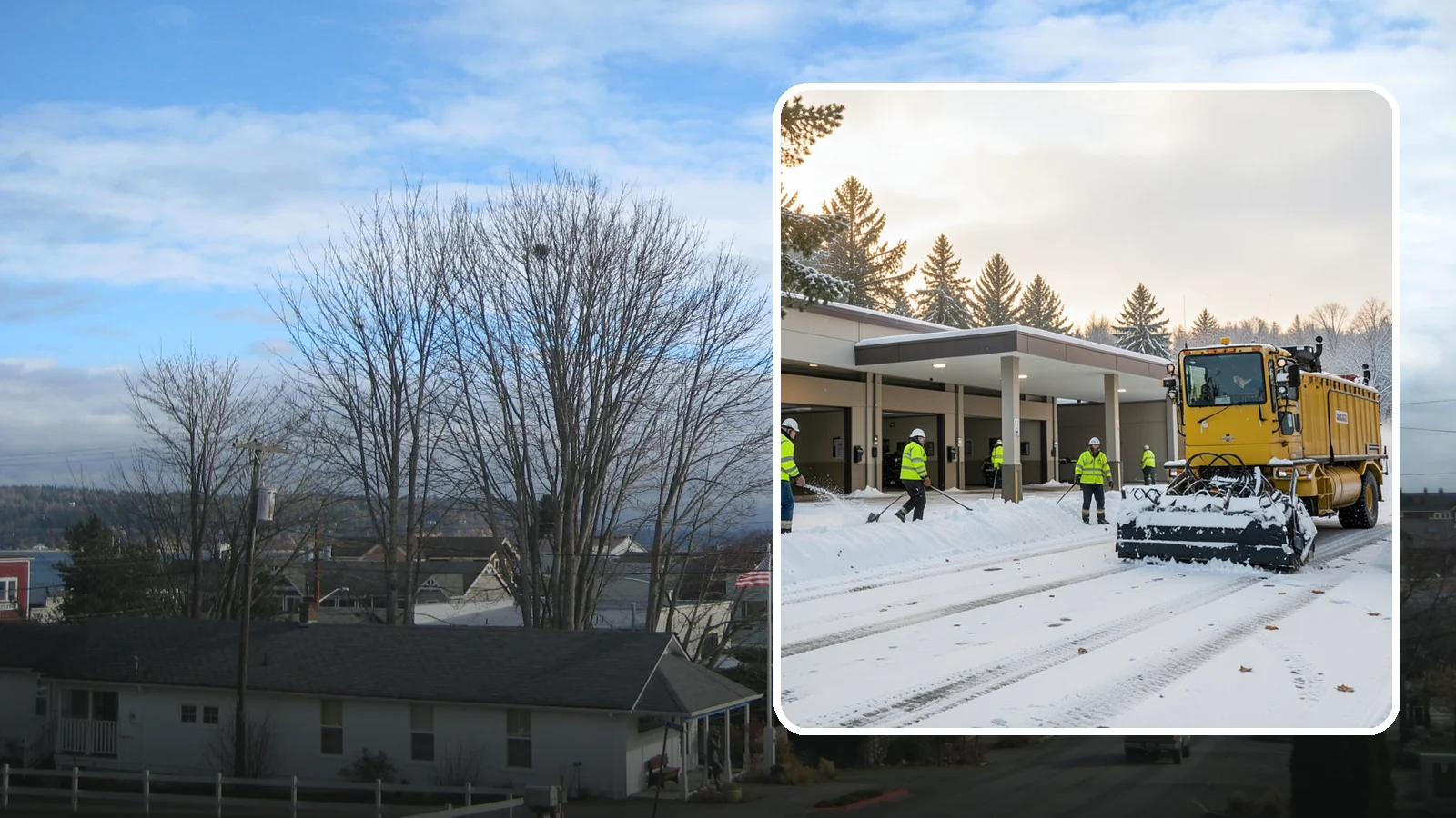 Transit Center Snow Removal in Langley, Island County, WA - Keep buses loading and riders safe by clearing transit bays, boarding platforms, and passenger walkways before the morning...