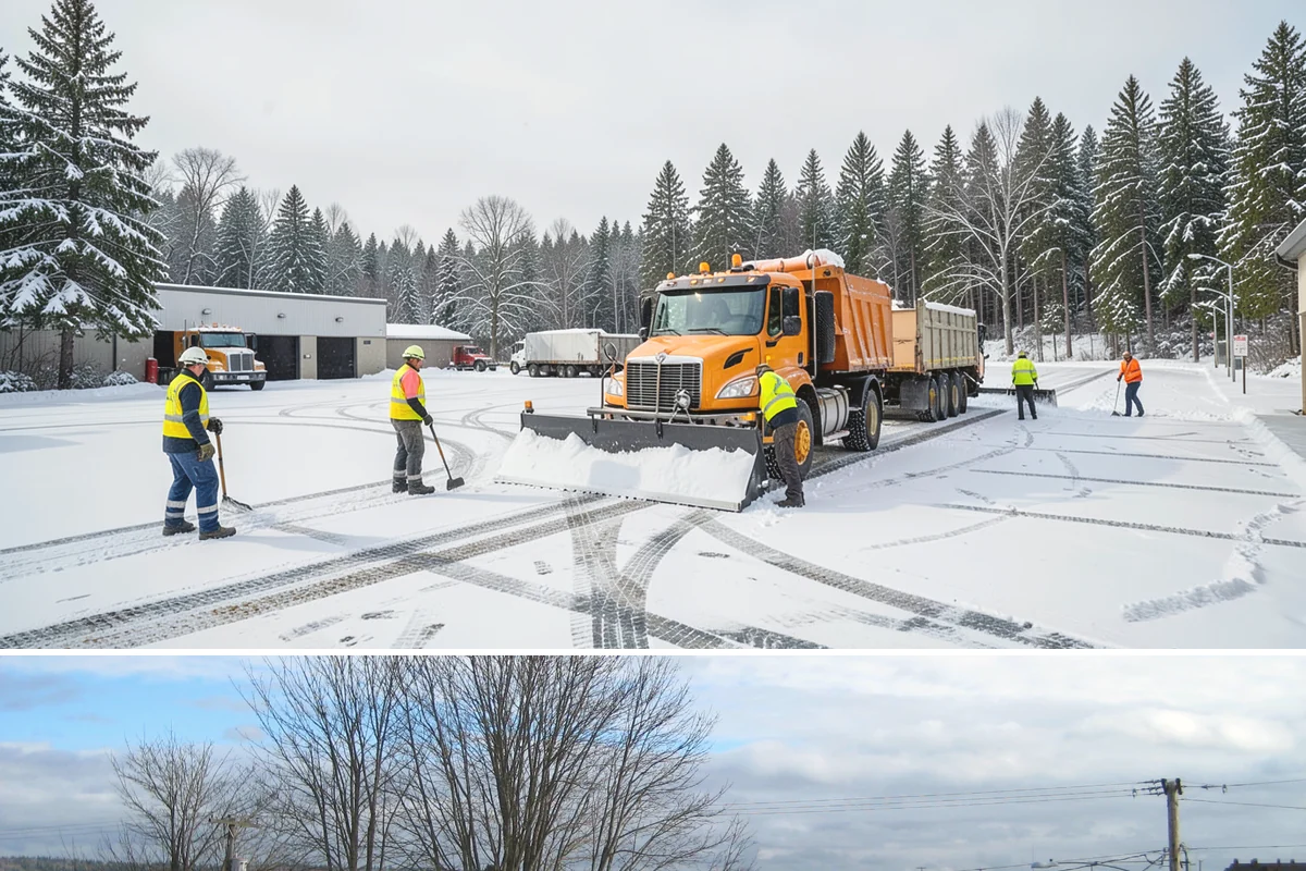 Transit Center Snow Removal in Langley, Island County, WA - Transit demand peaks December through February around morning-rush freeze conditions.
