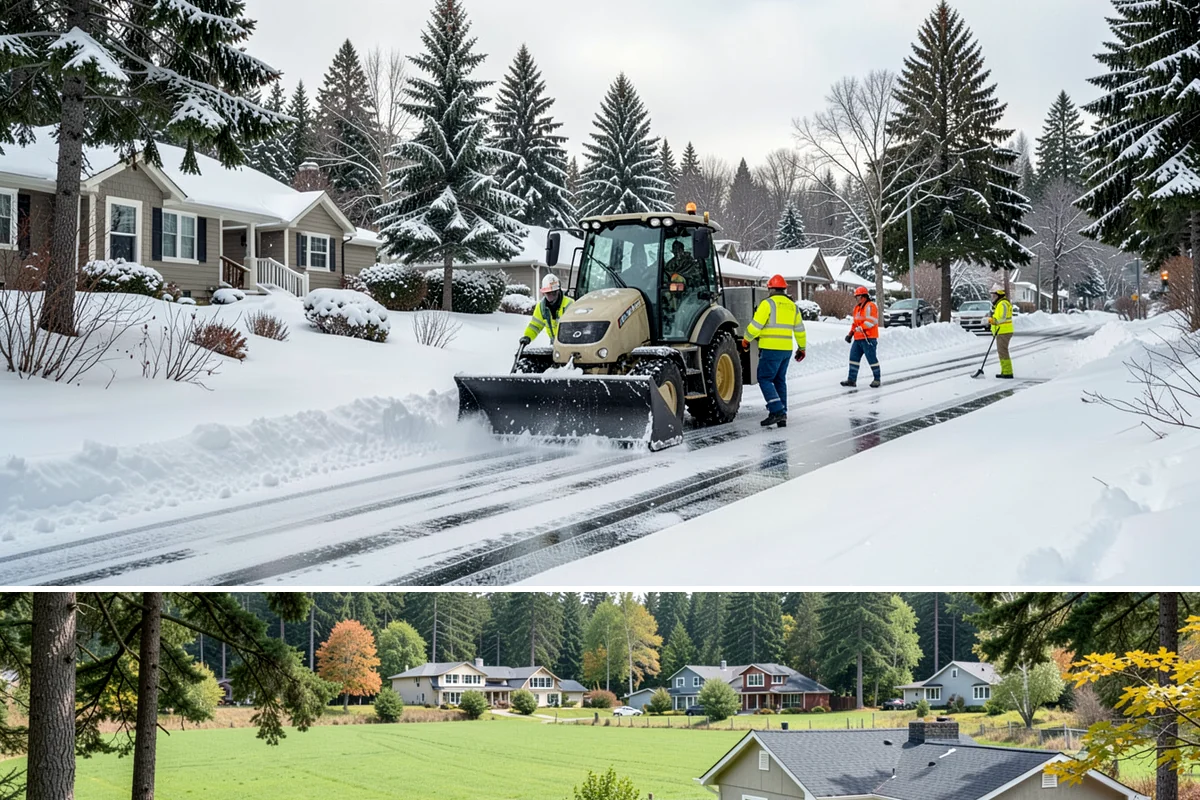 Transit Center Snow Removal in Lyman, Skagit County, WA - Transit demand peaks December through February around morning-rush freeze conditions.