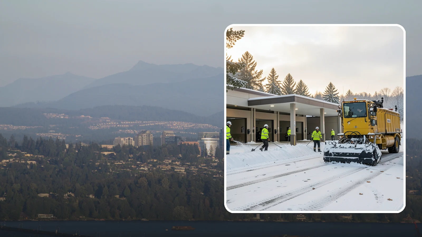Transit Center Snow Removal in Medina, King County, WA - Keep buses loading and riders safe by clearing transit bays, boarding platforms, and passenger walkways before the morning...