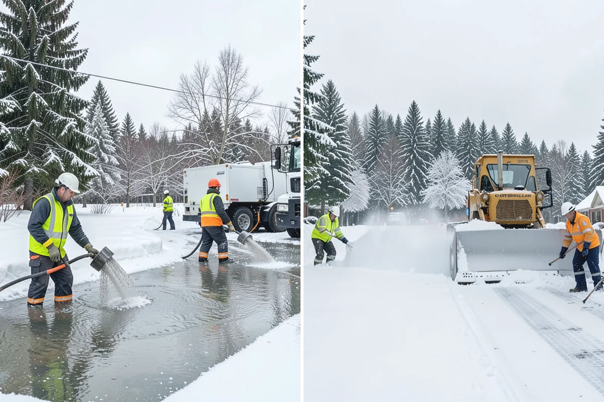 Transit Center Snow Removal in Medina, King County, WA - Map bus bays, boarding islands, and rider walkways