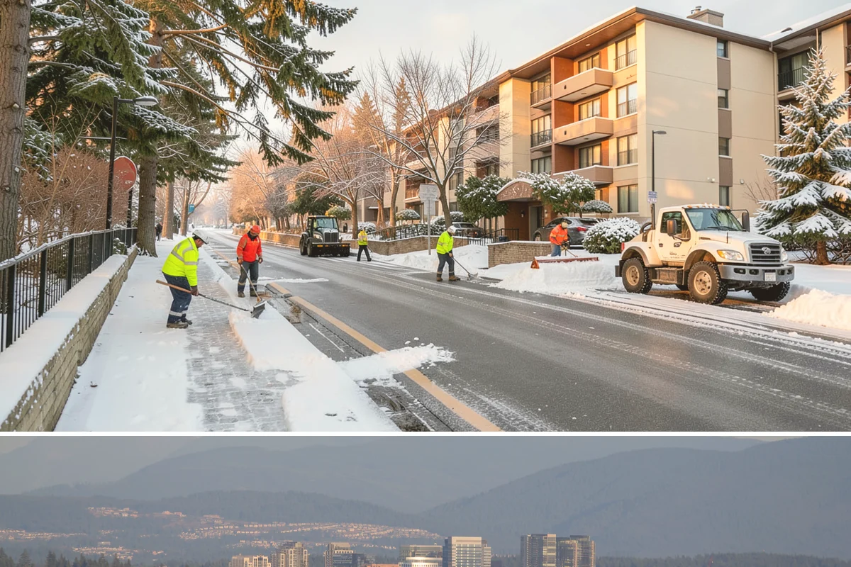 Transit Center Snow Removal in Medina, King County, WA - Transit demand peaks December through February around morning-rush freeze conditions.