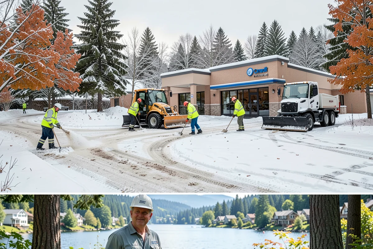Transit Center Snow Removal in Milton, King County, WA - Transit demand peaks December through February around morning-rush freeze conditions.