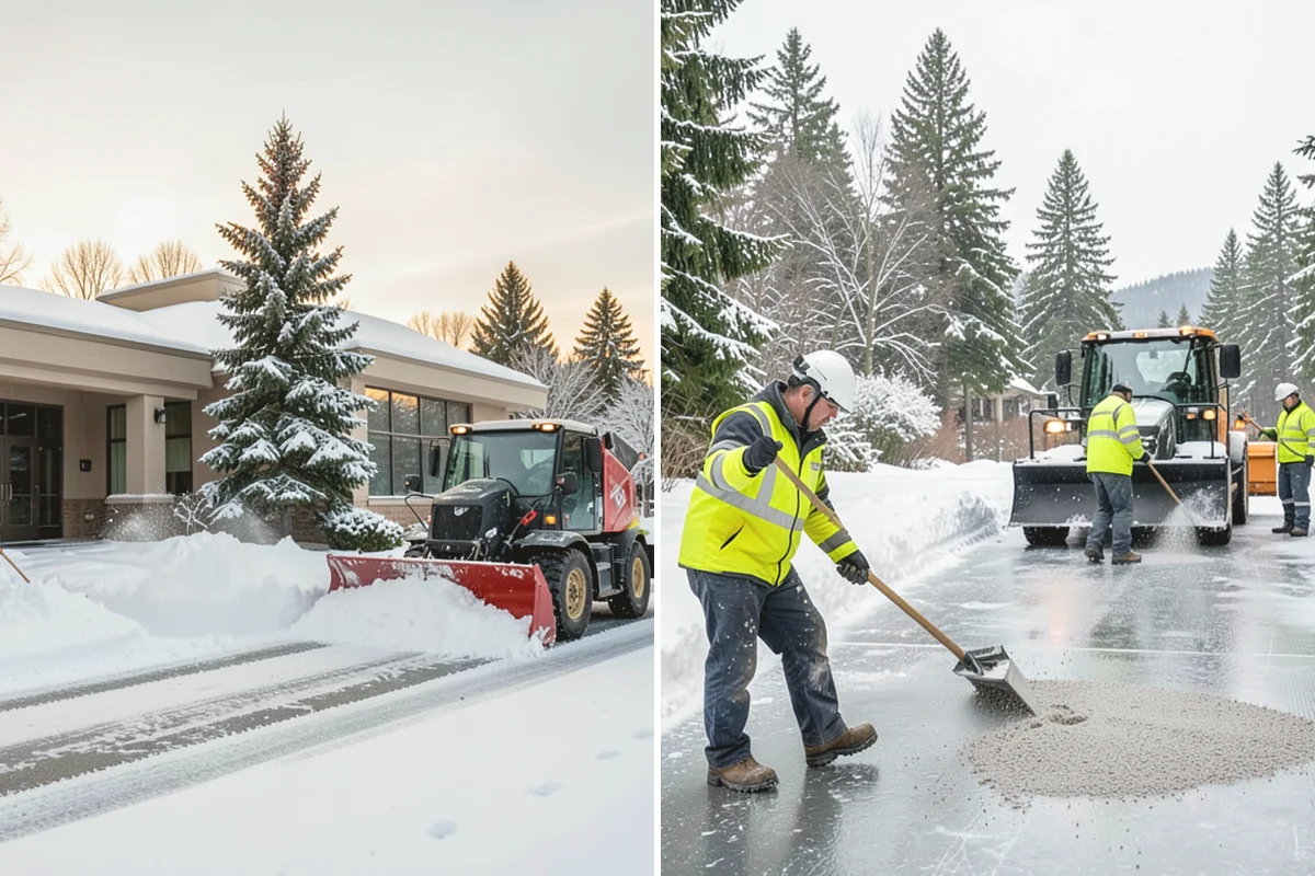 Transit Center Snow Removal in Monroe, Snohomish County, WA - Map bus bays, boarding islands, and rider walkways