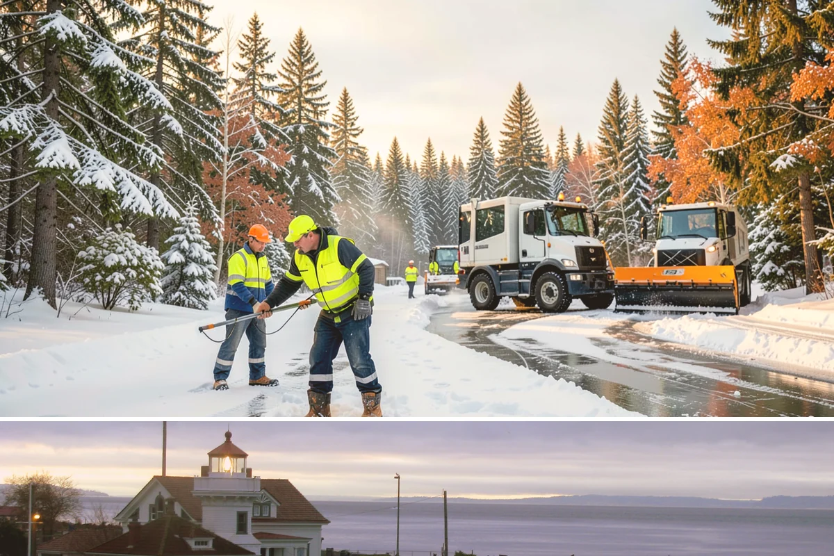 Transit Center Snow Removal in Mukilteo, Snohomish County, WA - Transit demand peaks December through February around morning-rush freeze conditions.
