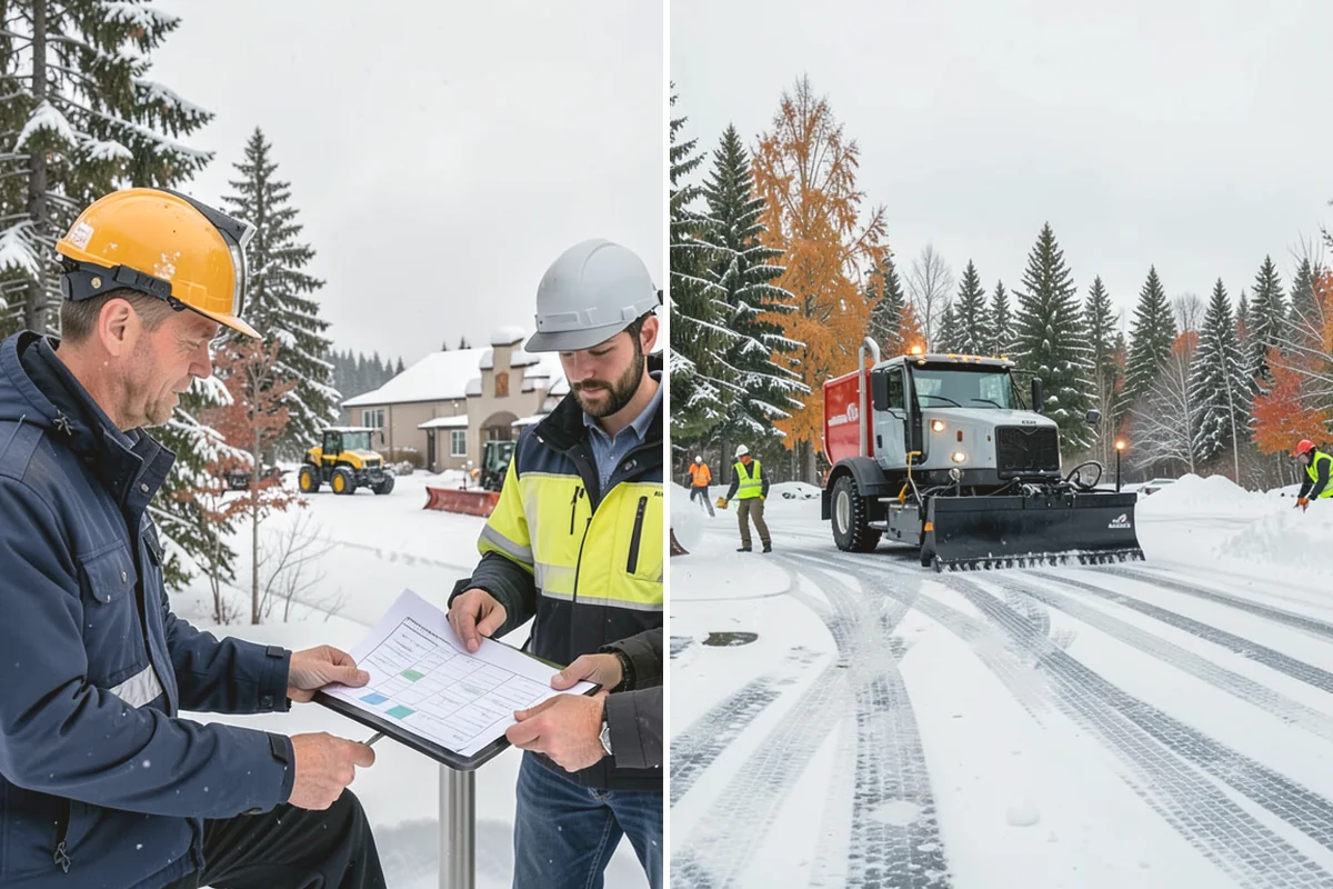 Transit Center Snow Removal in North Bend, King County, WA - Map bus bays, boarding islands, and rider walkways
