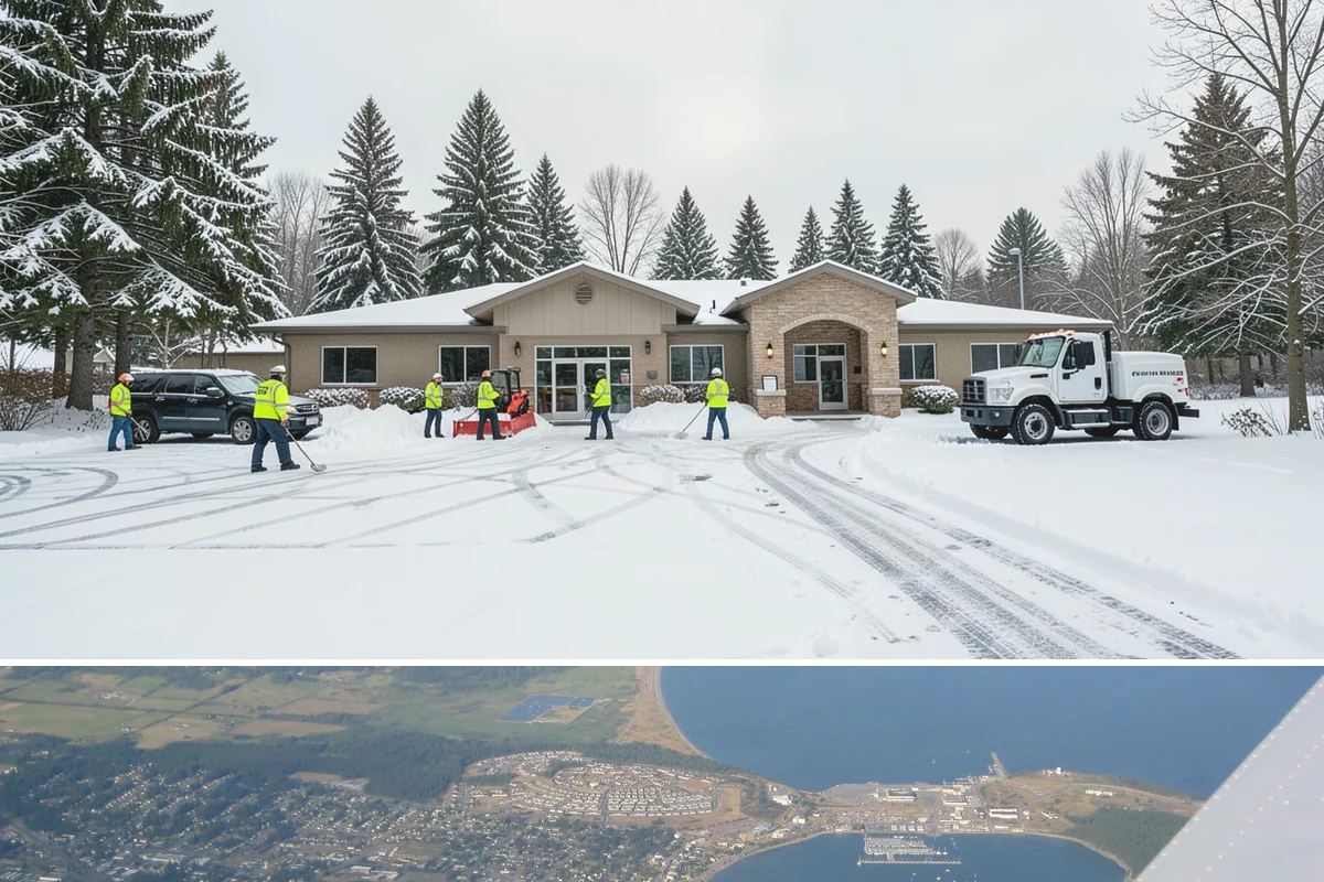 Transit Center Snow Removal in Oak Harbor, Island County, WA - Transit demand peaks December through February around morning-rush freeze conditions.