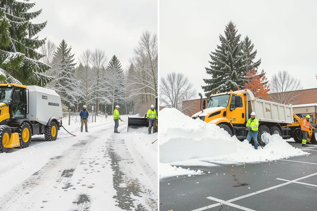 Transit Center Snow Removal in Orting, Pierce County, WA - Map bus bays, boarding islands, and rider walkways