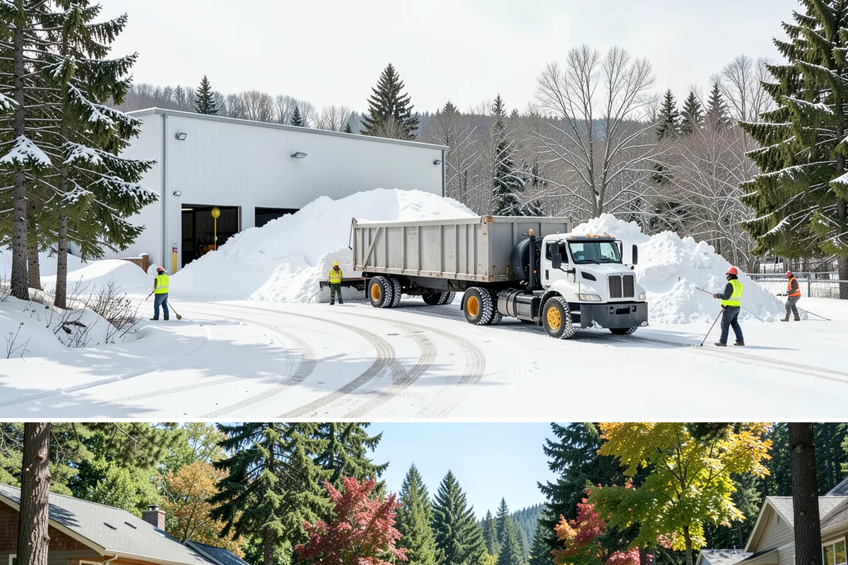 Transit Center Snow Removal in Orting, Pierce County, WA - Transit demand peaks December through February around morning-rush freeze conditions.