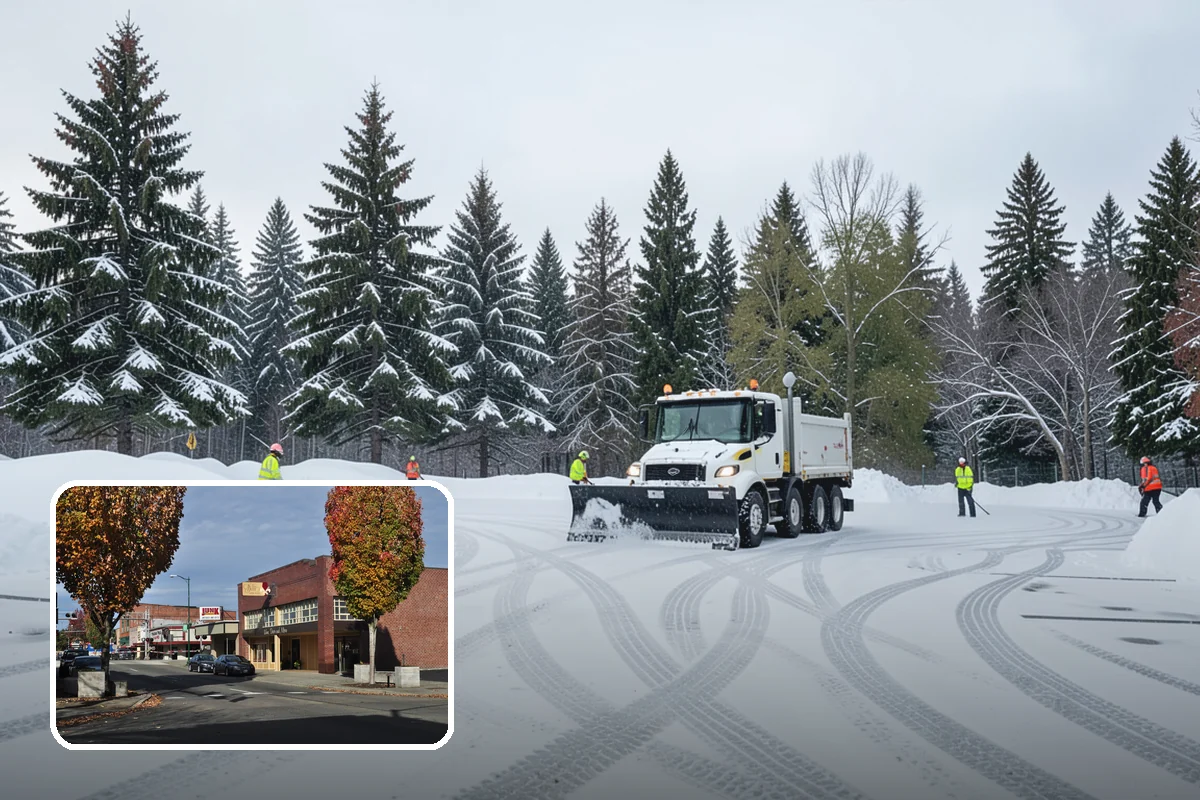 Transit Center Snow Removal in Puyallup, Pierce County, WA - Bus bays and boarding islands cleared first