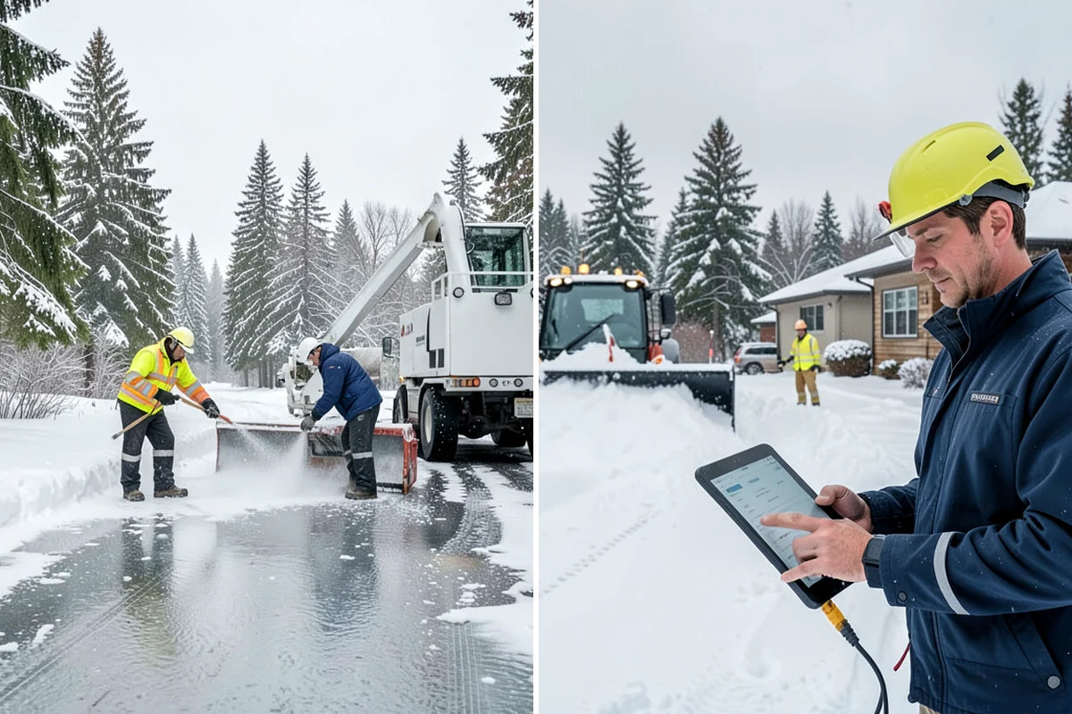 Transit Center Snow Removal in Puyallup, Pierce County, WA - Map bus bays, boarding islands, and rider walkways