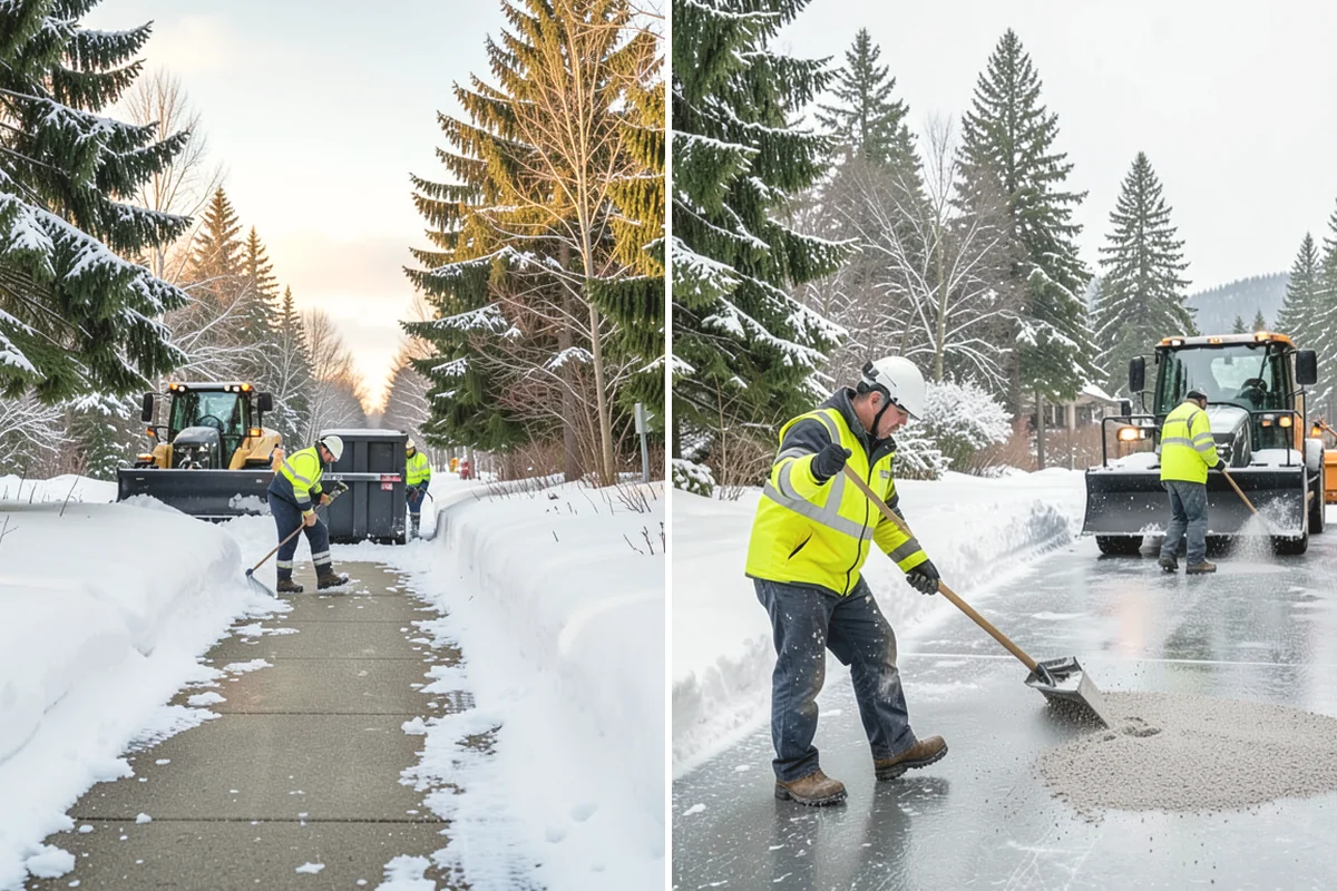 Transit Center Snow Removal in Ruston, Pierce County, WA - Map bus bays, boarding islands, and rider walkways