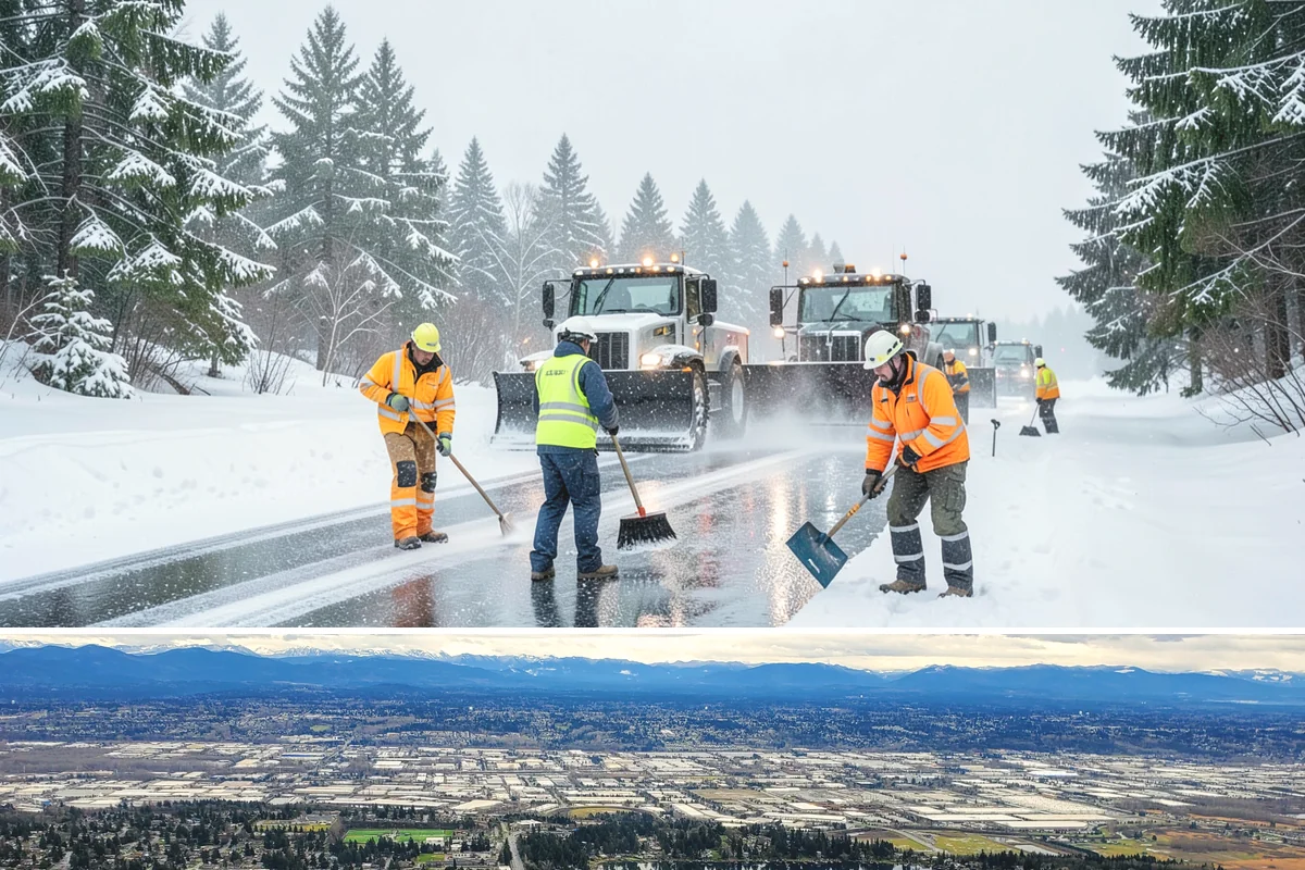 Transit Center Snow Removal in SeaTac, King County, WA - Transit demand peaks December through February around morning-rush freeze conditions.