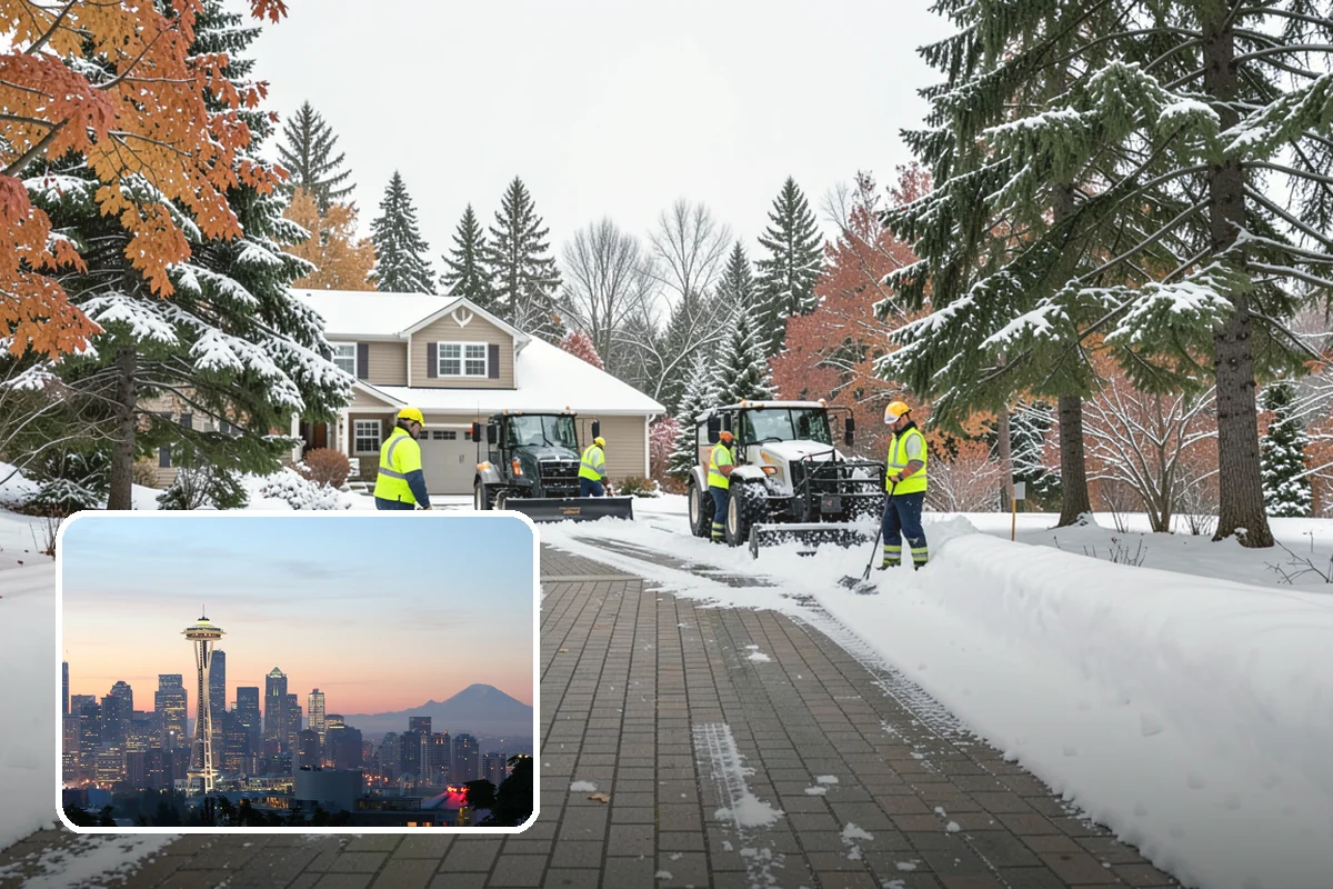 Transit Center Snow Removal in Seattle, King County, WA - Bus bays and boarding islands cleared first