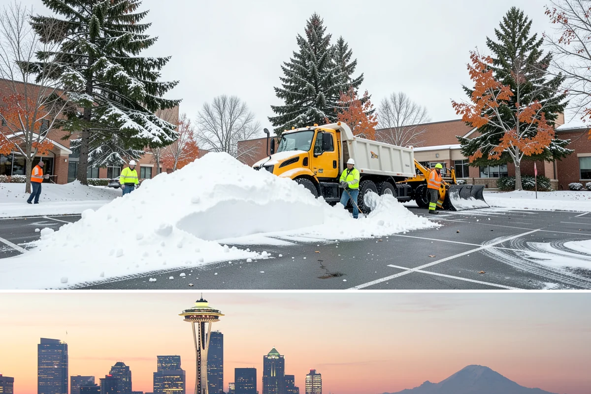 Transit Center Snow Removal in Seattle, King County, WA - Transit demand peaks December through February around morning-rush freeze conditions.