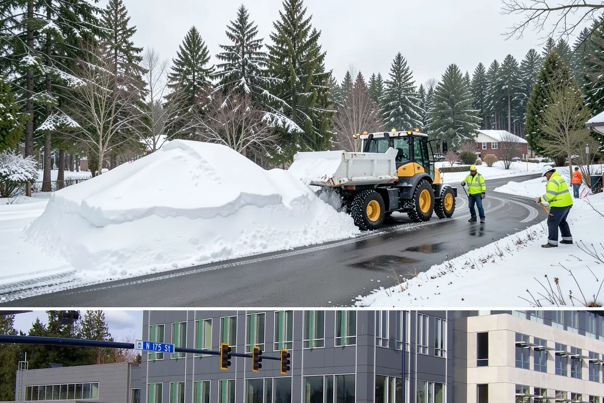 Transit Center Snow Removal in Shoreline, King County, WA - Transit demand peaks December through February around morning-rush freeze conditions.