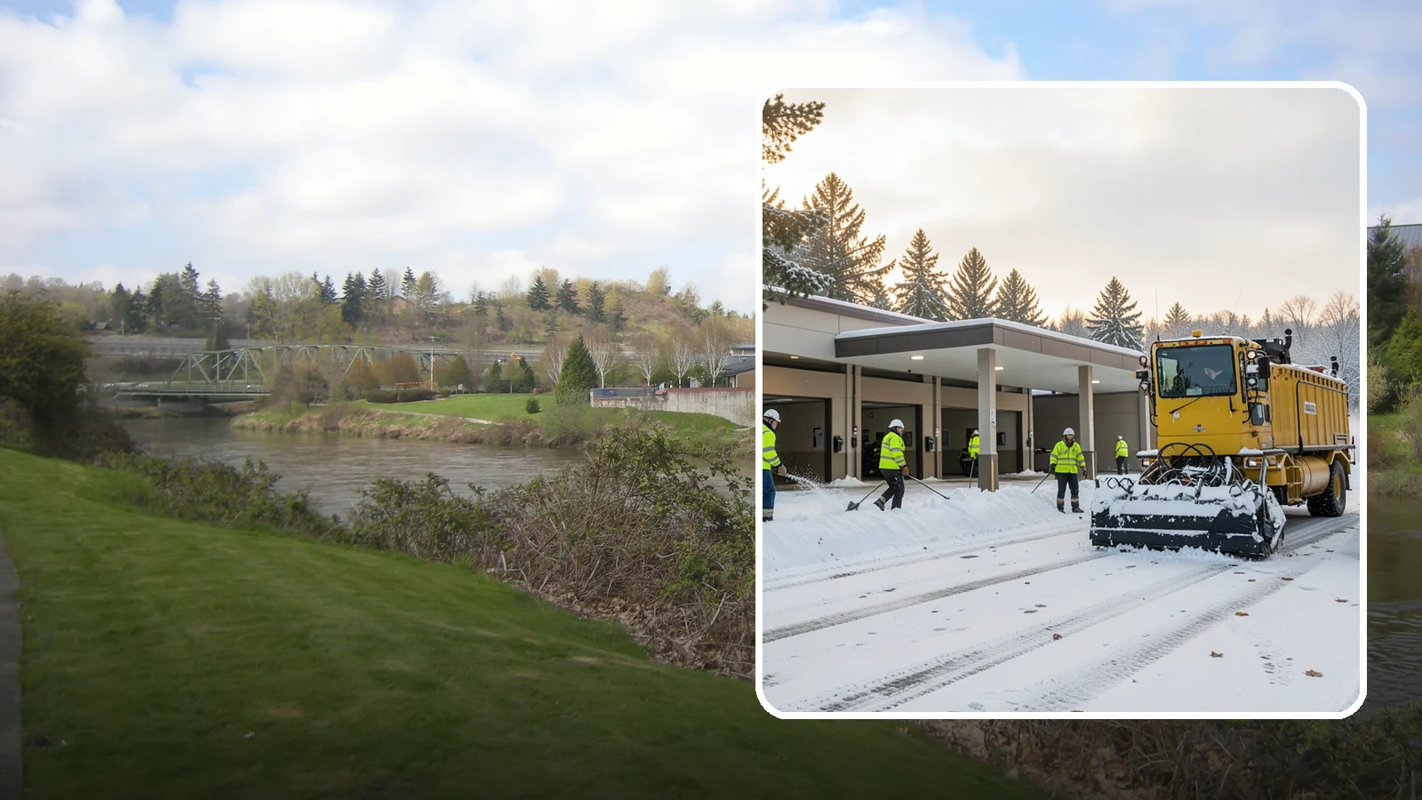 Transit Center Snow Removal in Tukwila, King County, WA - Keep buses loading and riders safe by clearing transit bays, boarding platforms, and passenger walkways before the morning...