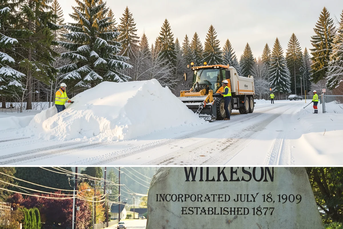 Transit Center Snow Removal in Wilkeson, Pierce County, WA - Transit demand peaks December through February around morning-rush freeze conditions.