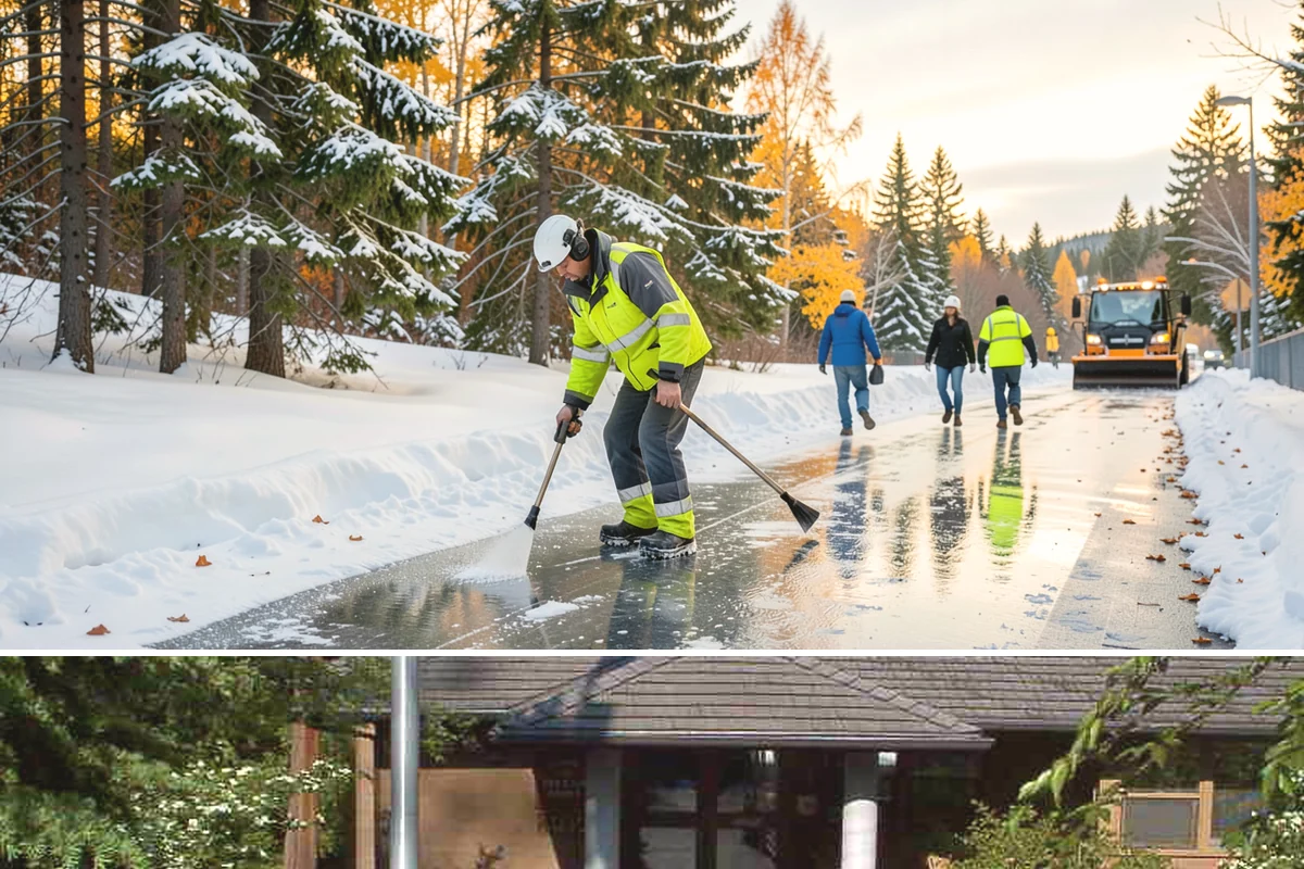 Transit Center Snow Removal in Yarrow Point, King County, WA - Transit demand peaks December through February around morning-rush freeze conditions.