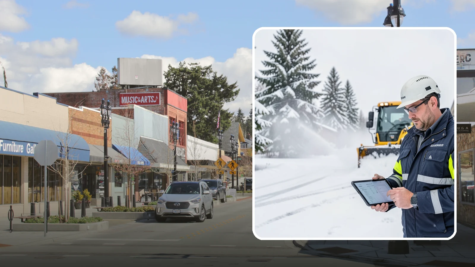 Trigger-Depth Snow Removal in Bothell, King County, WA - We dispatch automatically once snow reaches your chosen trigger depth so clearing starts at a consistent Western Washington...