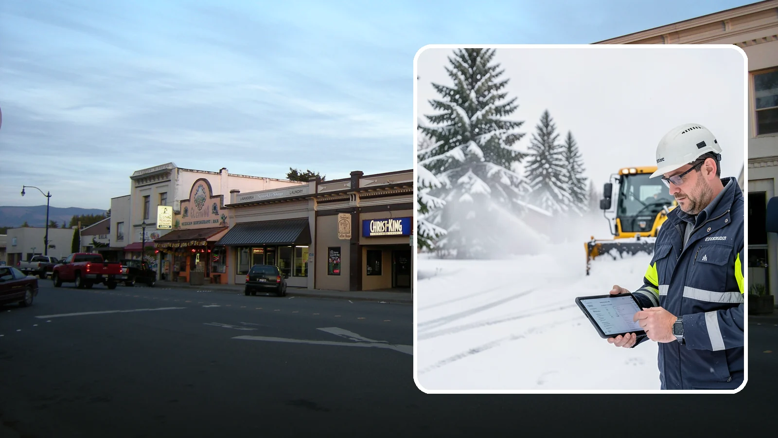 Trigger-Depth Snow Removal in Burlington, Skagit County, WA - We dispatch automatically once snow reaches your chosen trigger depth so clearing starts at a consistent Western Washington...