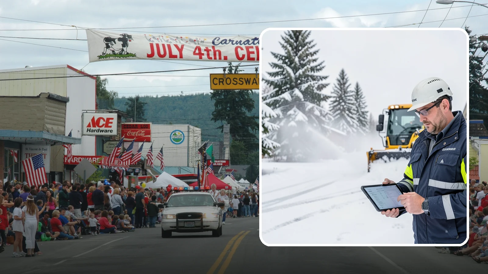 Trigger-Depth Snow Removal in Carnation, King County, WA - We dispatch automatically once snow reaches your chosen trigger depth so clearing starts at a consistent Western Washington...