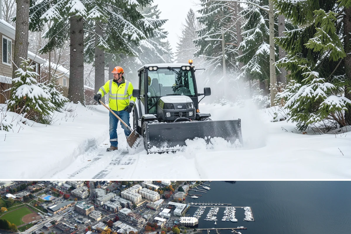 Trigger-Depth Snow Removal in Kirkland, King County, WA - Active all winter, mobilizing whenever accumulation reaches your set depth during any storm.