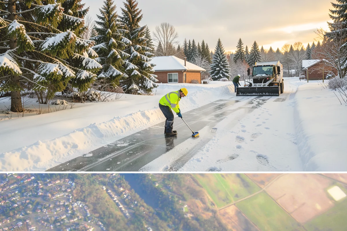 Utility Access Clearing in Algona, King County, WA - Maintained after each snowfall throughout the winter season so critical access is never blocked.