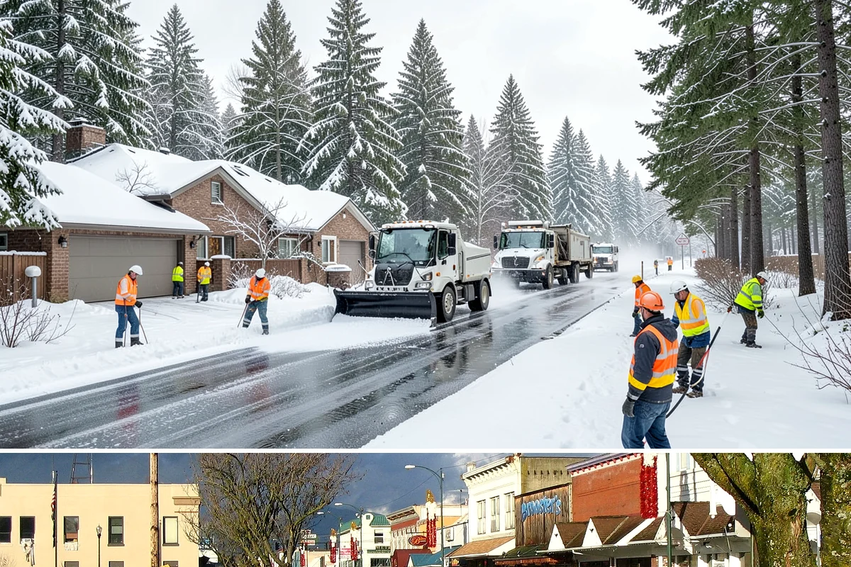 Utility Access Clearing in Arlington, Snohomish County, WA - Maintained after each snowfall throughout the winter season so critical access is never blocked.