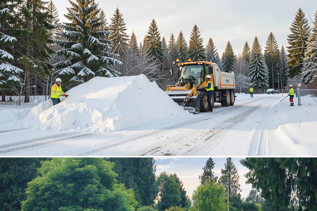 Utility Access Clearing in Bonney Lake, Pierce County, WA - Maintained after each snowfall throughout the winter season so critical access is never blocked.